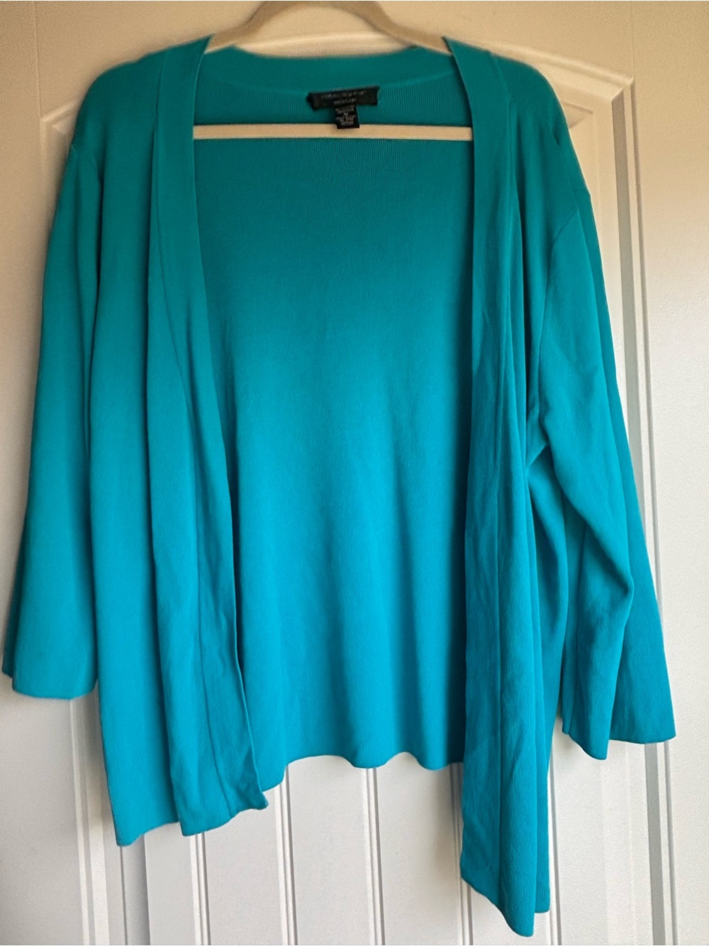 Cable & Gauge Teal Turquoise Cardigan Sweater 1X